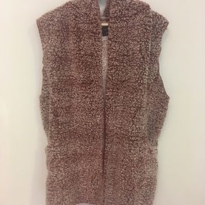 NWT Love Tree Faux Fur Wine Colored Vest